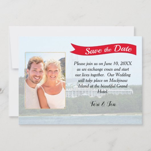 Mackinaw Island Save the Date (Vorderseite)