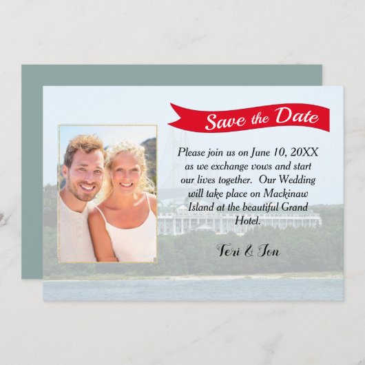 Mackinaw Island Save the Date (Vorne/Hinten)