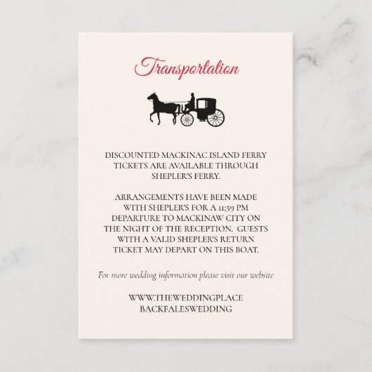 Mackinaw Island Transportkarte Begleitkarte (Vorderseite)