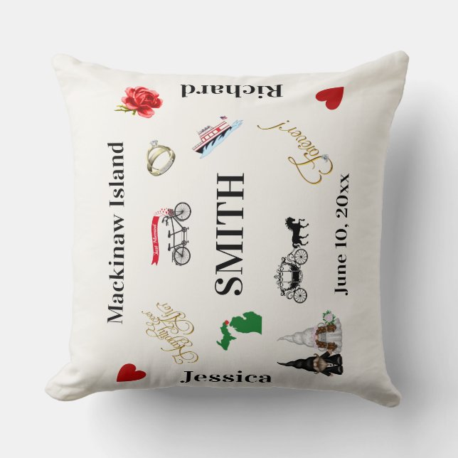 Mackinaw Island Wedding Blanket Kissen (Vorderseite)
