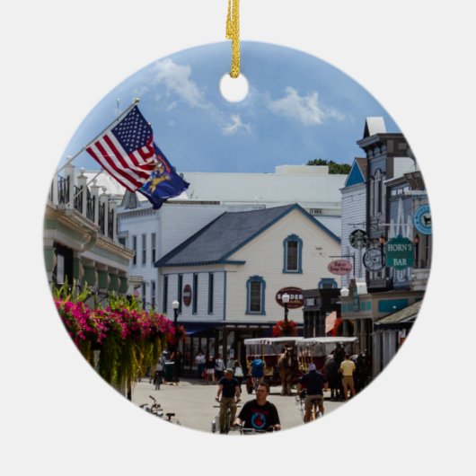 Mackinaw - Weihnachtsfeier Keramik Ornament (Hinten)