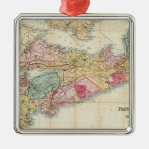 Mackinlay-Karte der Provinz Nova Scotia 2 Silbernes Ornament