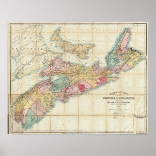 Mackinlays Karte der Provinz von Neuschottland 3 Poster