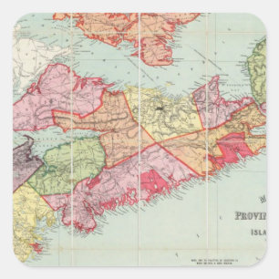 Mackinlays Karte der Provinz von Neuschottland Quadratischer Aufkleber