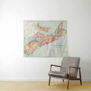 Mackinlays Karte der Provinz von Neuschottland Wandteppich