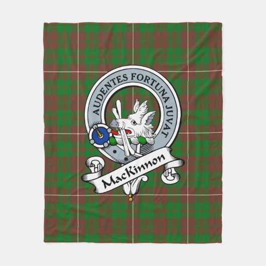 MacKinnon Jagd Modernes Clan Abzeichen Tartan Kari Fleecedecke (Vorderseite)