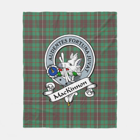MacKinnon Jagen Ancient Clan Abzeichen Tartan Kari Fleecedecke (Vorderseite)