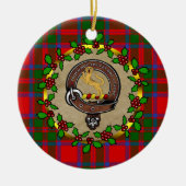 MacKintosh Abzeichen & Tartan Personalisierte Weih Keramik Ornament (Vorne)
