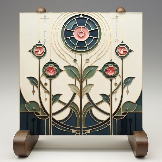 Mackintosh Art Deco Abstract Floral Wall Decor Cer Fliese