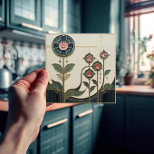 Mackintosh Art Deco Abstract Floral Wall Decor Cer Fliese