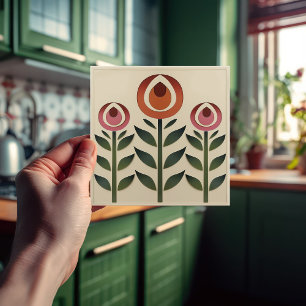 Mackintosh Art Deco abstrakte Blumenwanddekoration Fliese