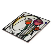 Mackintosh Art Deco Abstrakte Wand-Deco Fliese (Seite)