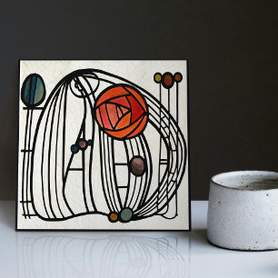 Mackintosh Art Deco Abstrakte Wand-Deco Fliese