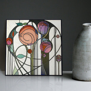 Mackintosh Art Deco Abstrakte Wand-Deco Fliese