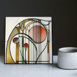 Mackintosh Art Deco Abstrakte Wand-Deco Fliese<br><div class="desc">Diese Keramik-Kachel weist fett geometrische Formen auf, und die Blumenmuster erinnern an den ikonischen Mackintosh-Stil. Er war ein prominenter schottischer Architekt, Designer und Künstler der Jugendstil-Bewegung. Saubere Linien, geometrische Formen und ein starkes Gefühl der Symmetrie prägen seine Arbeit. Diese Elemente sind in unserer Sammlung von Keramiken-Fliesen wunderschön vertreten. Mackintoshs Designs...</div>