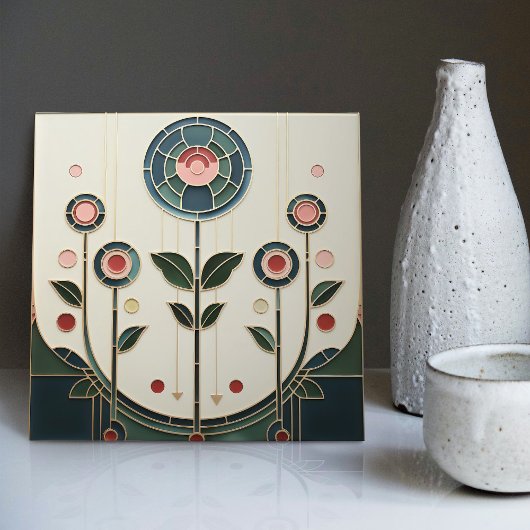 Mackintosh Art Deco Abstrakte Wand-Deco Fliese