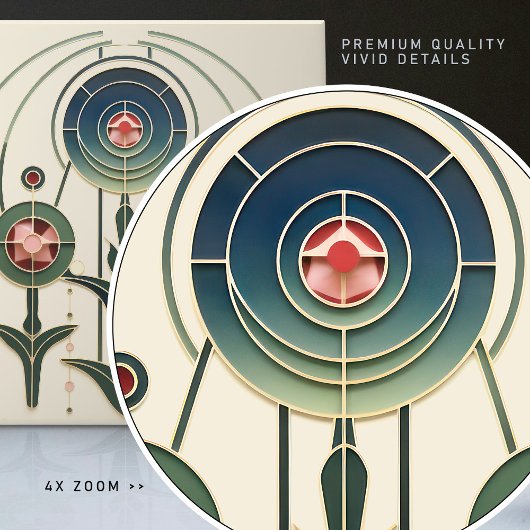 Mackintosh Art Deco Abstrakte Wand-Deco Fliese