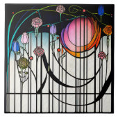 Mackintosh Art Deco Abstrakte Wand-Deco Fliese (Vorderseite)