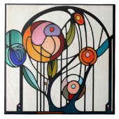 Mackintosh Art Deco Abstrakte Wand-Deco Fliese (Vorderseite)