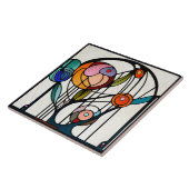 Mackintosh Art Deco Abstrakte Wand-Deco Fliese (Seite)