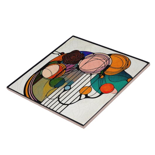 Mackintosh Art Deco Abstrakte Wand-Deco Fliese (Seite)