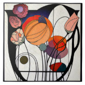Mackintosh Art Deco Abstrakte Wand-Deco Fliese (Vorderseite)