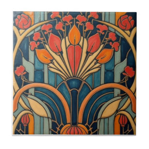Mackintosh Art Deco abstrakter Blumenschmuck für d Fliese