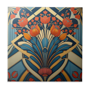 Mackintosh Art Deco abstrakter Blumenschmuck für W Fliese