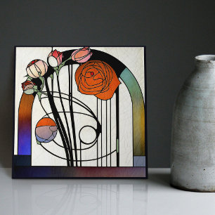 Mackintosh Art Deco abstrakter Blumenschmuck für W Fliese