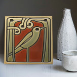Mackintosh Bird Green Red Wall Deco Fliese<br><div class="desc">Diese Keramik-Kachel erinnert an den typischen Mackintosh-Stil. Er war ein prominenter schottischer Architekt, Designer und Künstler der Jugendstil-Bewegung. Saubere Linien, geometrische Formen und ein starkes Gefühl der Symmetrie prägen seine Arbeit. Diese Elemente sind in unserer Sammlung von Keramiken-Fliesen wunderschön vertreten. Mackintoshs Designs werden weiterhin für ihre zeitlose Schönheit und ihren...</div>