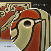 Mackintosh Bird Green Red Wall Deco Fliese