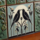 Mackintosh Black Birds Art Deco Jugendstil-Wanddek Fliese