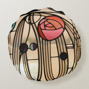 Mackintosh - Das festgeklemmte Glasfenster, Glasgo Rundes Kissen