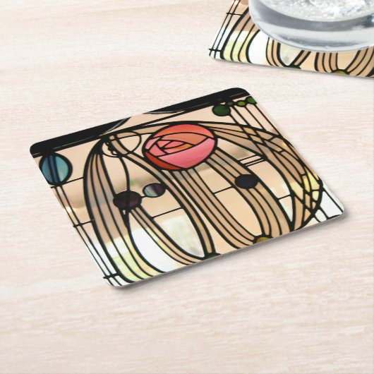 Mackintosh - Fenster aus festem Glas Rechteckiger Pappuntersetzer (angewinkelt)