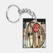 Mackintosh - Fenster aus festem Glas Schlüsselanhänger (Vorderseite links)