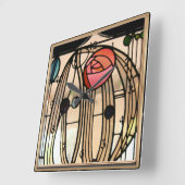 Mackintosh - Glasfenster, das Hill House Quadratische Wanduhr (Winkel)