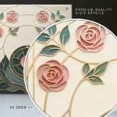 Mackintosh Rose Art Nouveau Faux Stained Glass Fliese