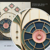 Mackintosh Rose Art Nouveau Faux Stained Glass Fliese