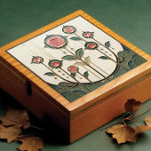 Mackintosh Rose Art Nouveau Faux Stained Glass Fliese