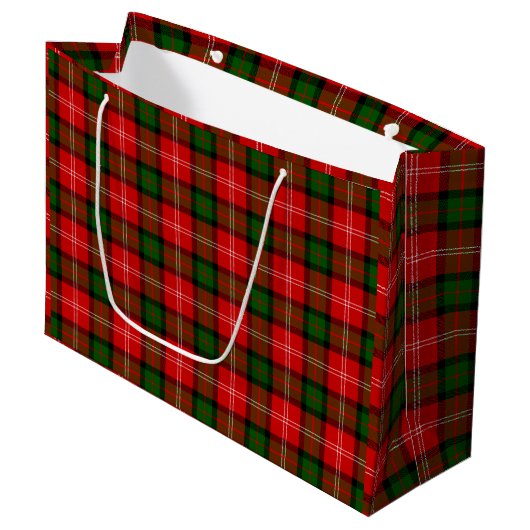 MacKintosh Tartan rot kariert Große Geschenktüte (Vorderseite Schrägansicht)