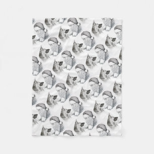 Macksie-and-Santa-LARGE Fleecedecke