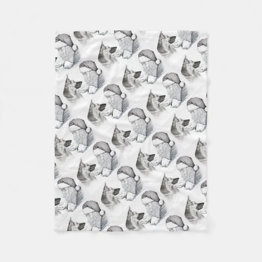 Macksie-and-Santa-LARGE Fleecedecke (Vorderseite)