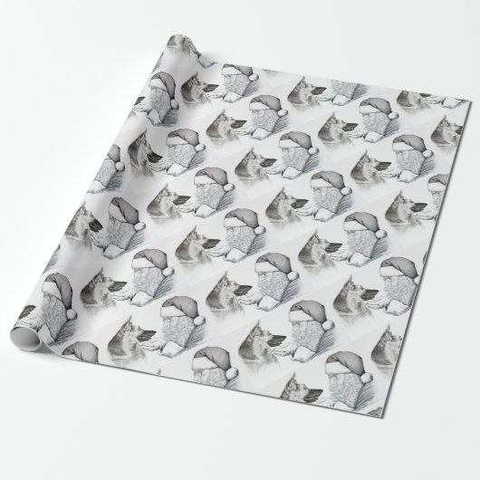 Macksie-and-Santa-LARGE Geschenkpapier (Ungerollt)