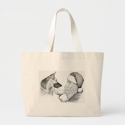 Macksie-and-Santa-LARGE Jumbo Stoffbeutel (Vorne)