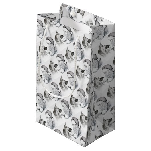 Macksie-and-Santa-LARGE Kleine Geschenktüte (Vorderseite Schrägansicht)