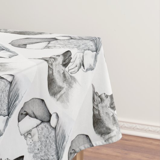 Macksie-and-Santa-LARGE Tischdecke (Beispiel)