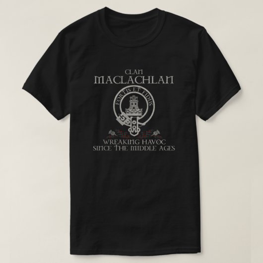 Maclachlan Clan Wappen Schottischer Nachname Tarta T-Shirt (Design vorne)