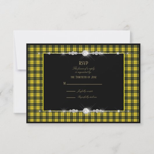 MacLachlan Dress Scottish Tartan Wedding RSVP Karte (Vorderseite)