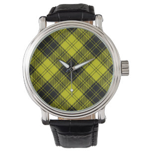 MacLachlan Tartan gelb schwarzes Karo Armbanduhr