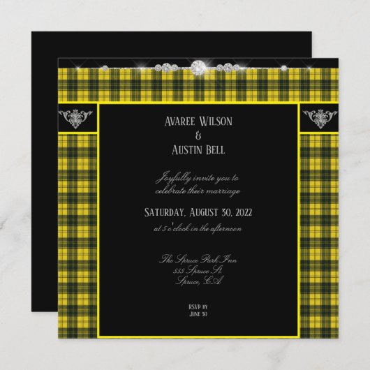 MacLachlan Tartan Kariert Wedding Einladung (Vorne/Hinten)